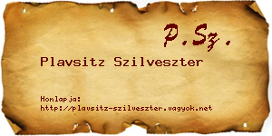 Plavsitz Szilveszter névjegykártya